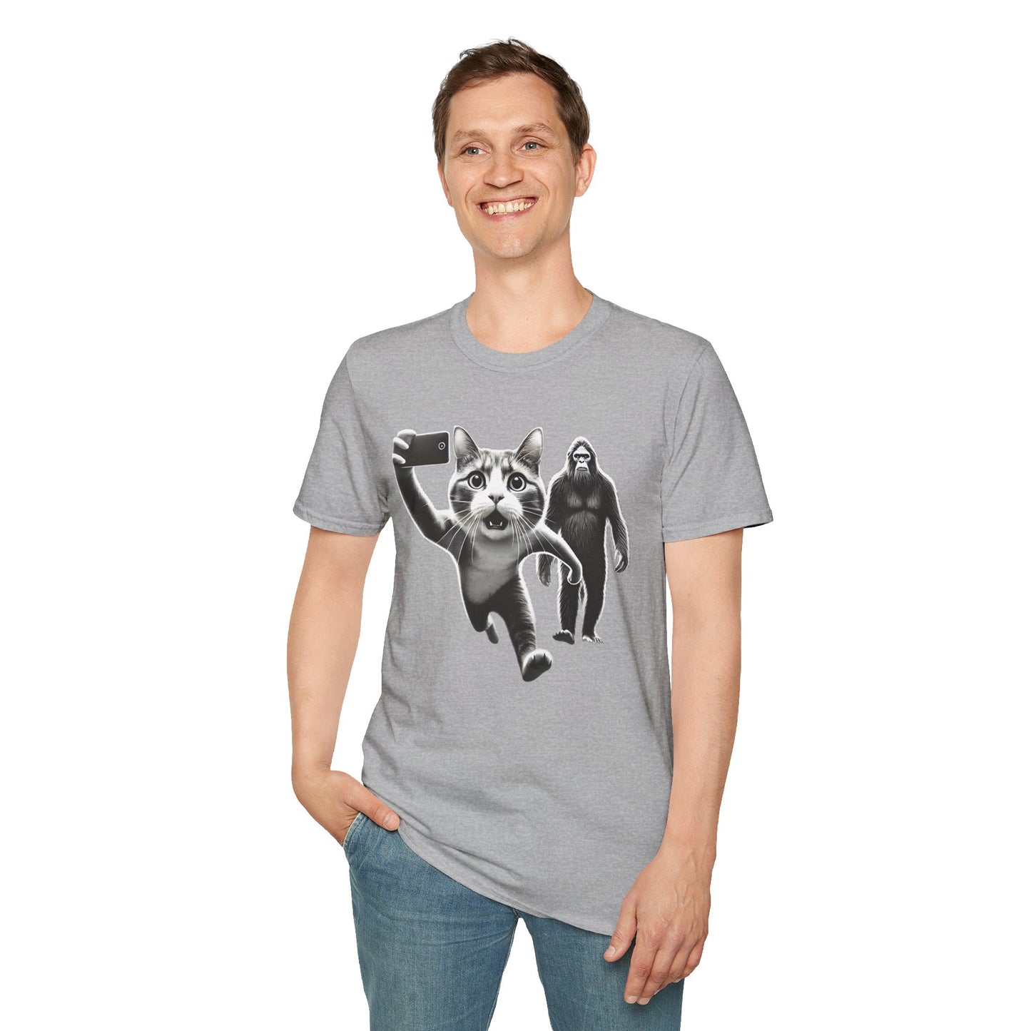 Cat Sasquatch Selfie T-Shirt