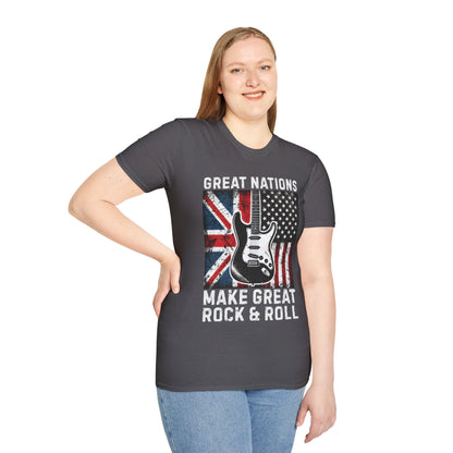 Graphic T-Shirt - UK & USA Flags - Great Nations Make Great Music