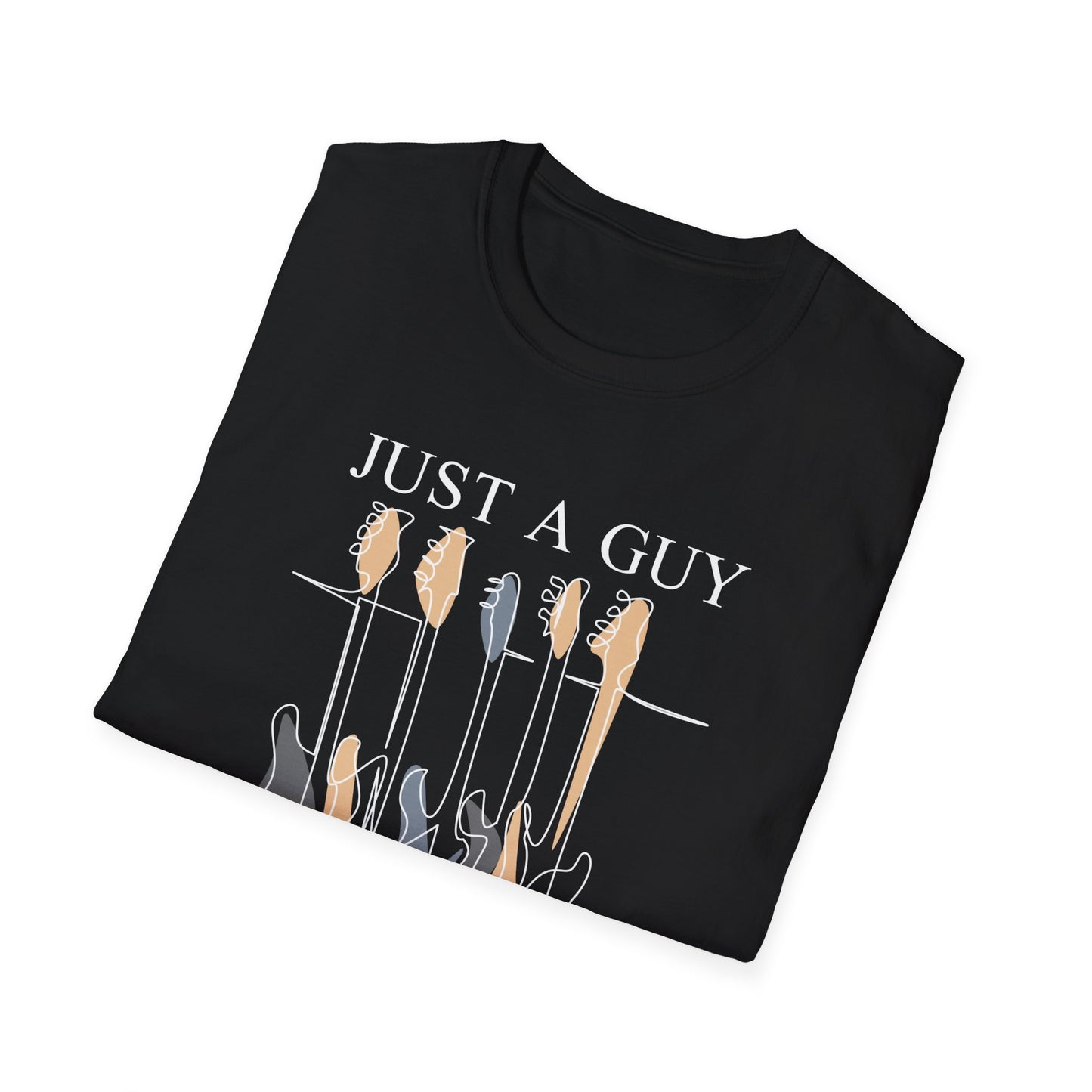 T-Shirt — "Just a Guy Who Loves Guitars" Guitar Lover Tee