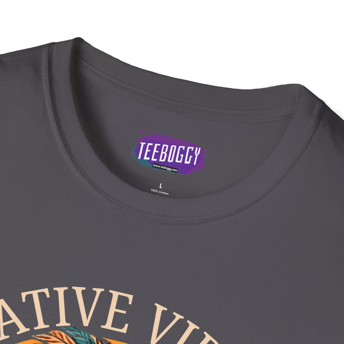 Native Vibes Softstyle T-Shirt with Elder Native American Playing Guitar