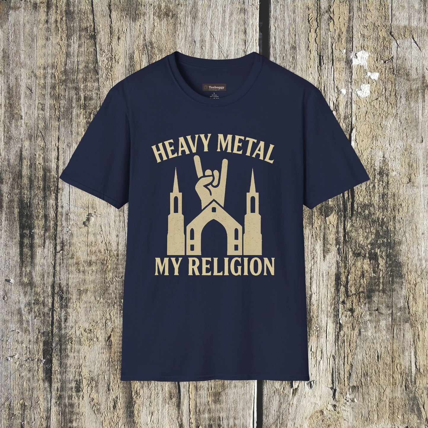Heavy Metal Church T-Shirt — Fist Emblem Tee for Metal Fans