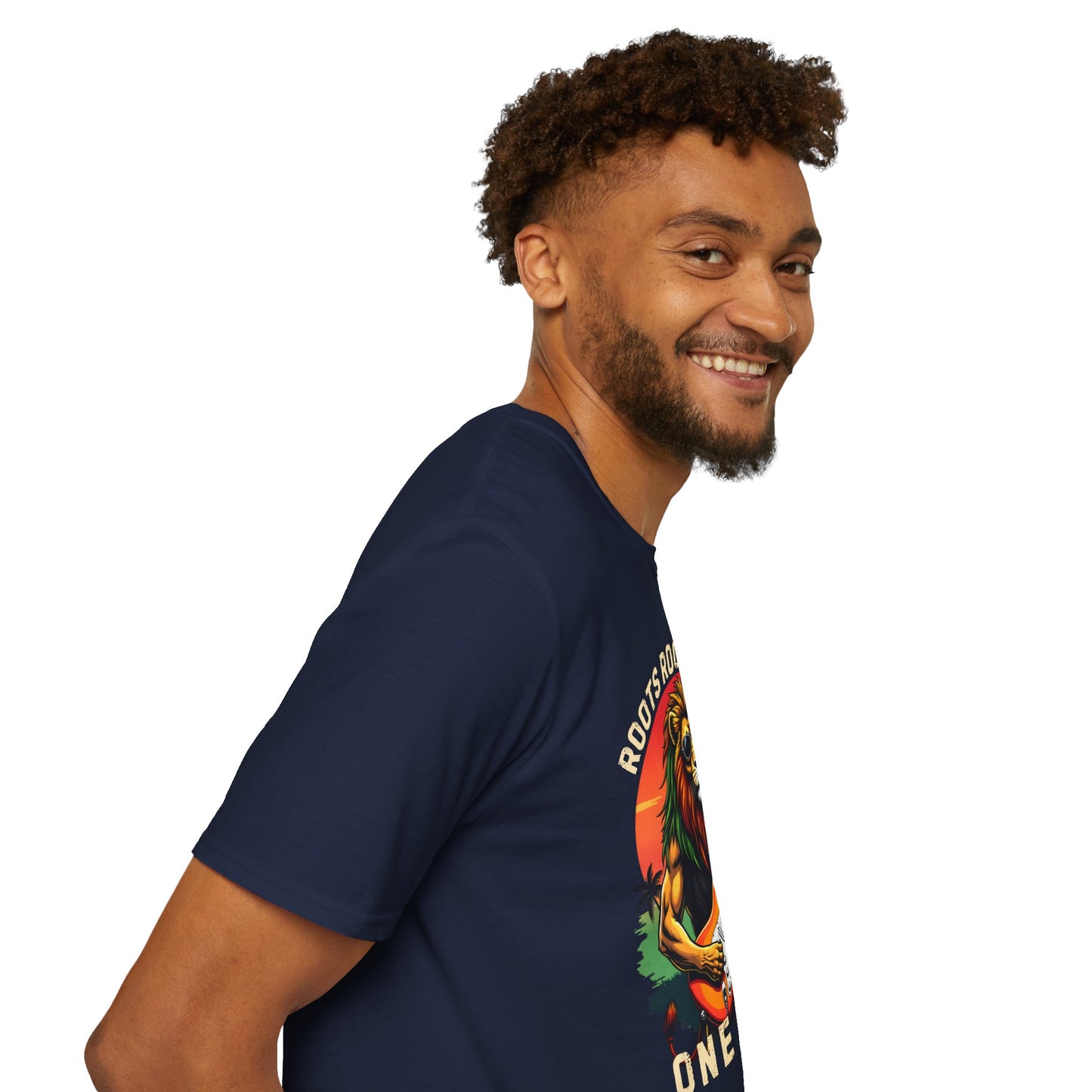 Roots Rock Reggae Lion Guitar T-Shirt — One Love Music Tee