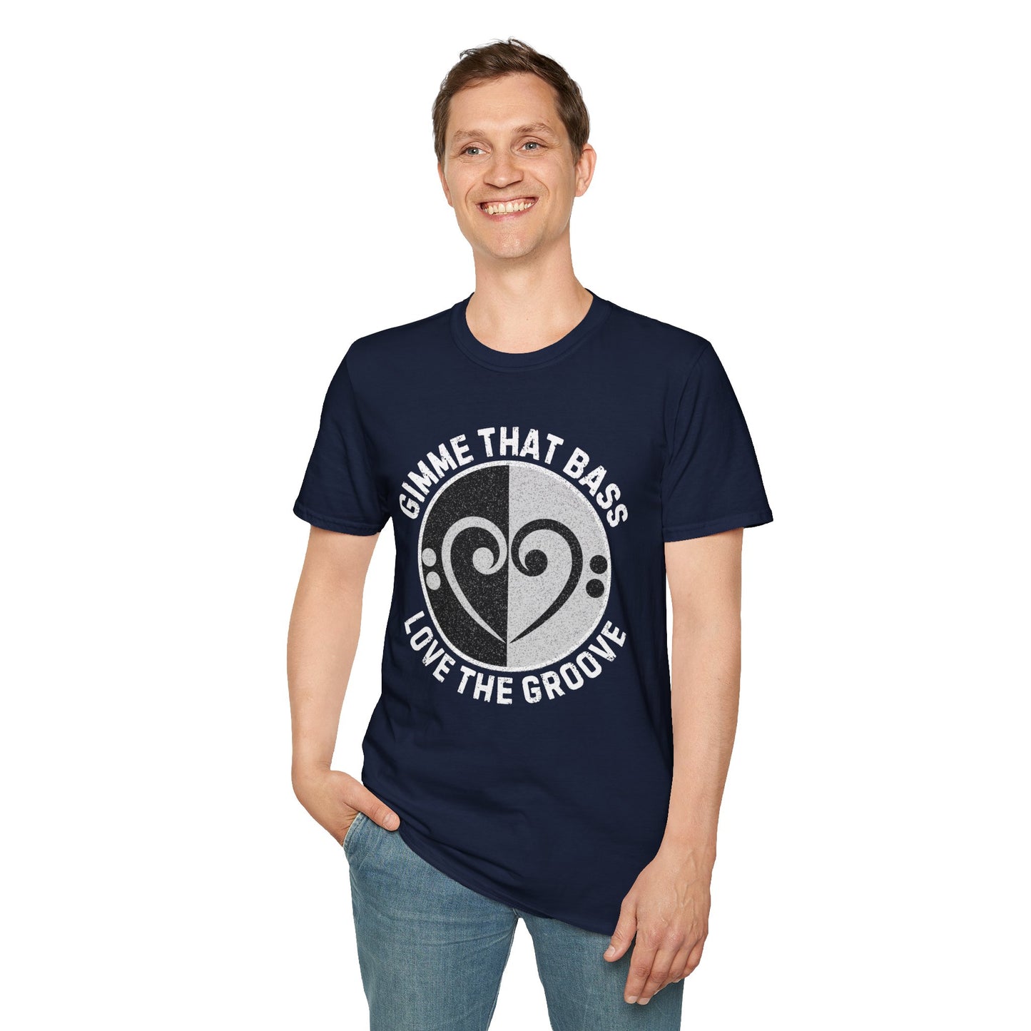 Bass Clef Heart Unisex T-Shirt - Feel the Bass, Love the Groove