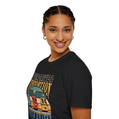 Guitar Pedals T-Shirt — "Overdrive and Distortion, Guitar Heaven"