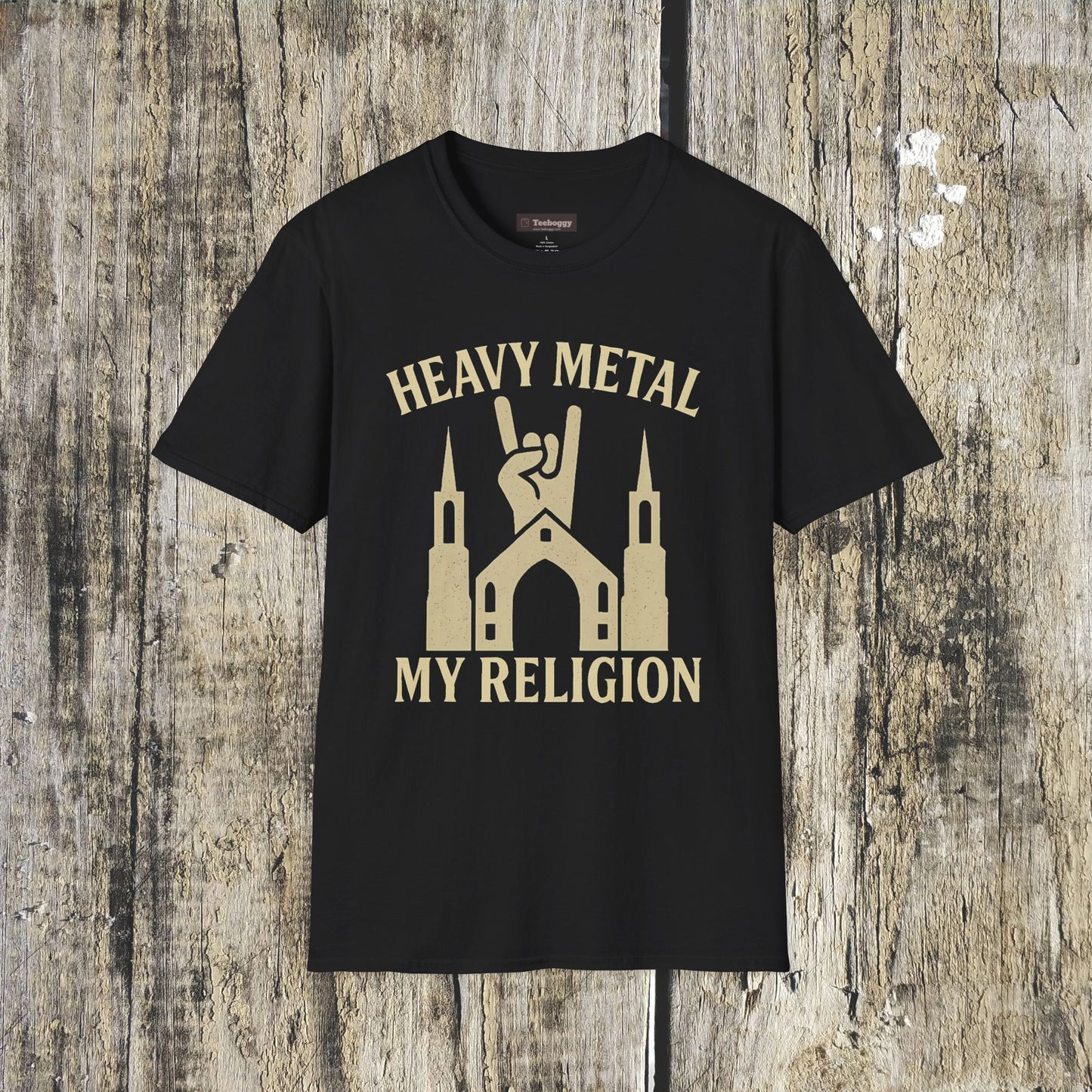 Heavy Metal Church T-Shirt — Fist Emblem Tee for Metal Fans