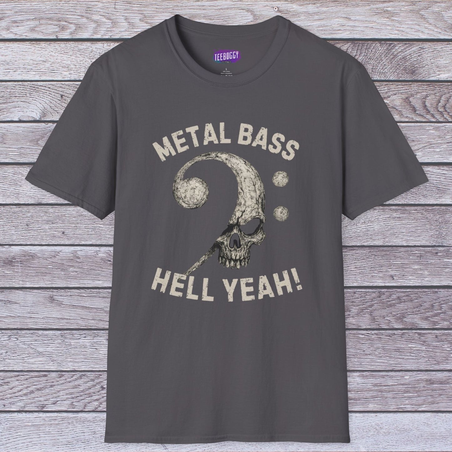 Metal Bass Skull T-Shirt — "Metal Bass, Hell Yeah!"