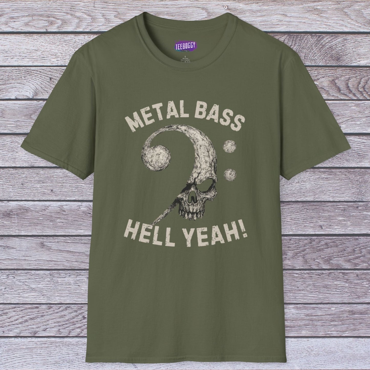 Metal Bass Skull T-Shirt — "Metal Bass, Hell Yeah!"