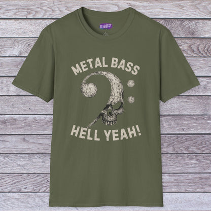 Metal Bass Skull T-Shirt — "Metal Bass, Hell Yeah!"