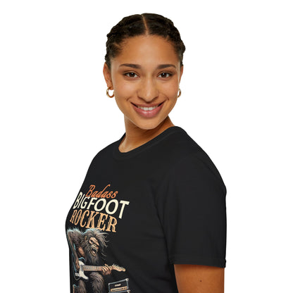 Sasquatch Rocker T-Shirt - Badass Bigfoot Guitar Tee