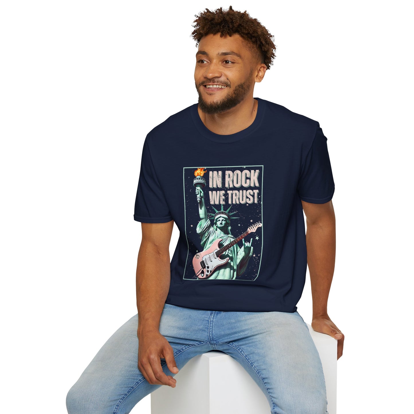 In Rock We Trust - Statue of Liberty T-Shirt
