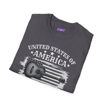 Graphic Tee USA Rock and Roll Acoustic Guitar T-Shirt