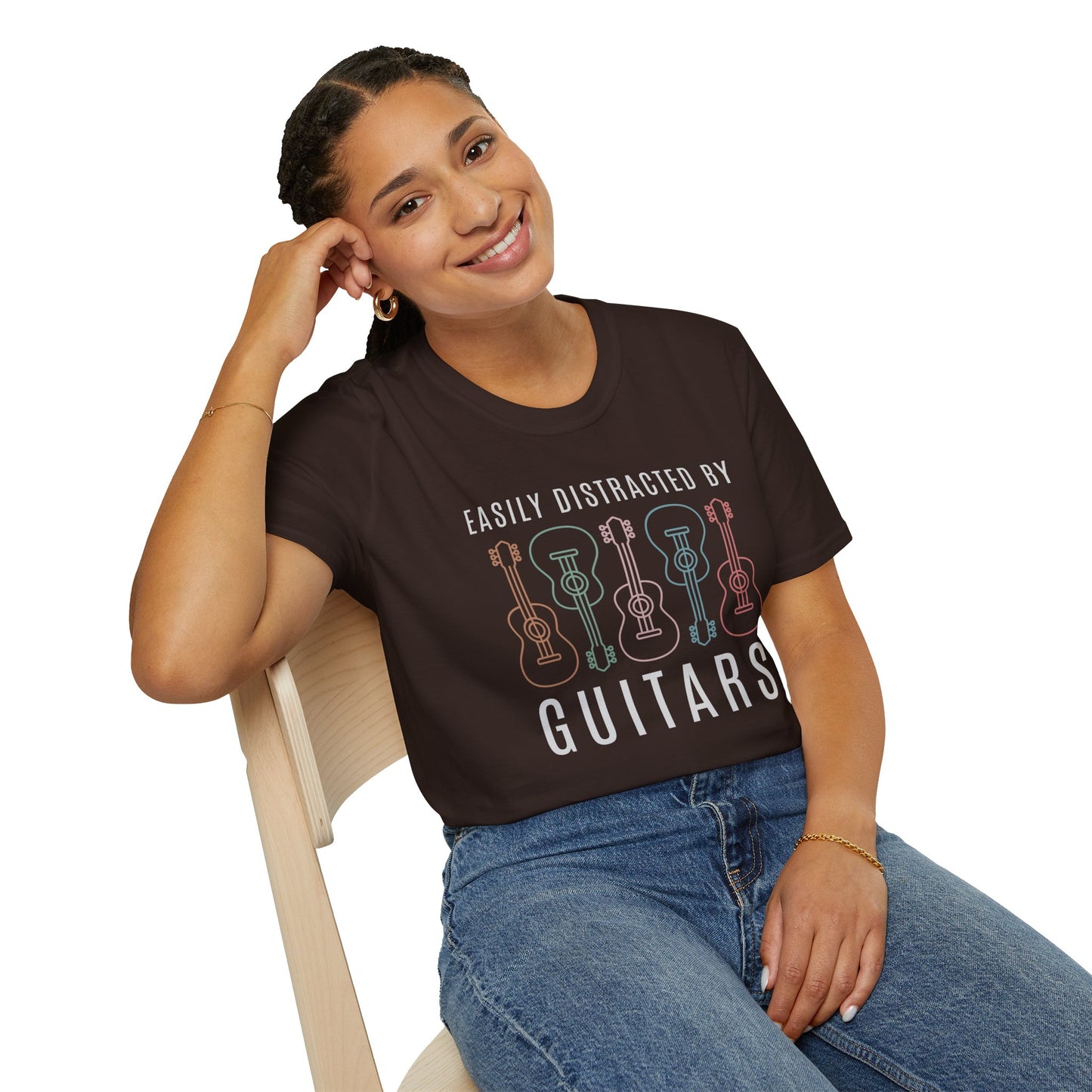 Easily Distracted By Guitars T-Shirt — Guitar Design for Guitar Lovers