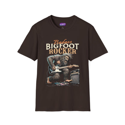 Sasquatch Rocker T-Shirt - Badass Bigfoot Guitar Tee