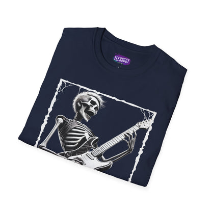 Guitar Metal T-Shirt - Skeleton Rocking Out