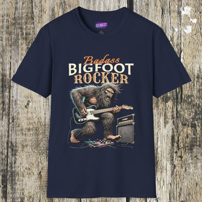 Sasquatch Rocker T-Shirt - Badass Bigfoot Guitar Tee